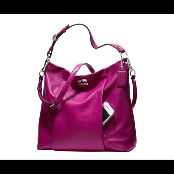 Coach Handbags - Coach Isabelle Magenta/Hot Pink Leather Hobo Bag